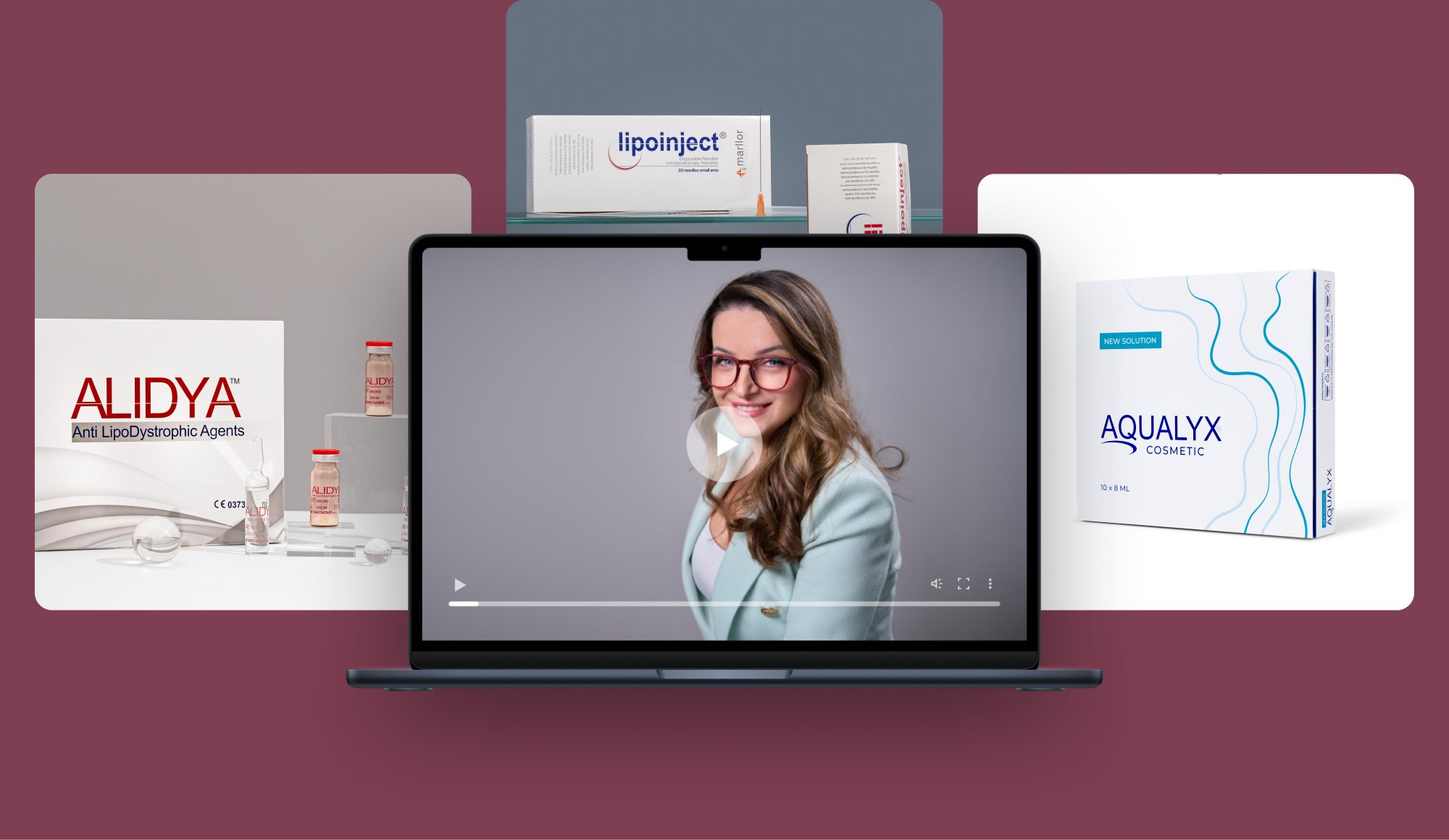 Video vodič na laptopu, uz ALIDYA, Lipoinject i Aqualyx